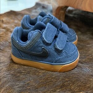 Nike Baby Denim Blue and Brown Gum Sole Sneakers
